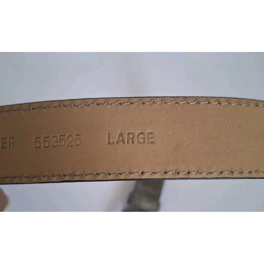 Michael Kors Leather Belt Large Silver Textured  Statement Belt Classic Designer - Picture 7 of 9